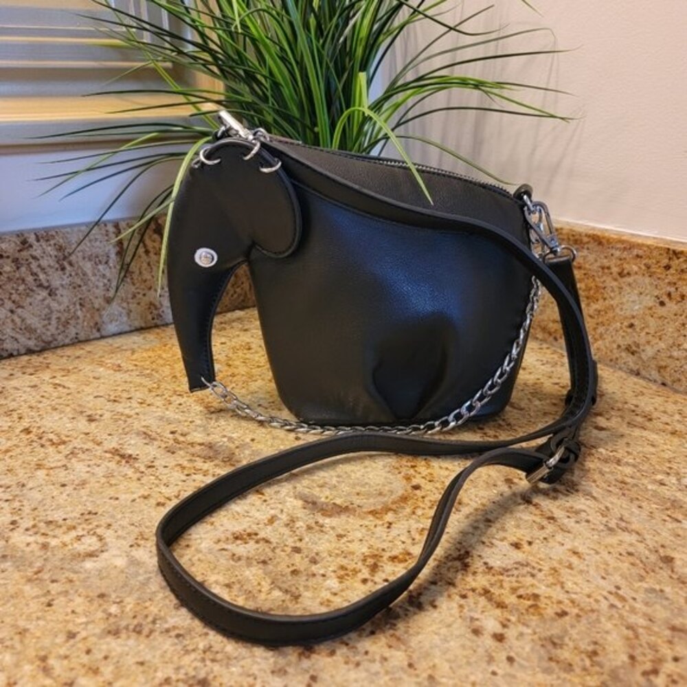 Black elephant crossbody clutch purse Small * - Picture 4 of 16